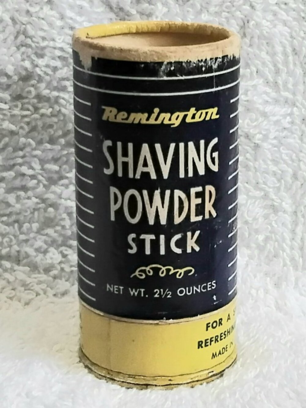 Vintage Remington Rand Inc. Shaving Powder Stick Almost Full No. 2390473!!